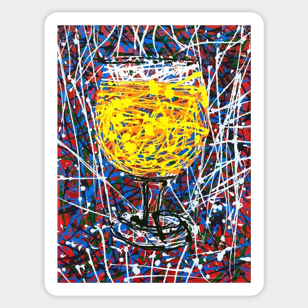 Jackson Pollock Belgian Beer Glass Sticker by realartisbetter